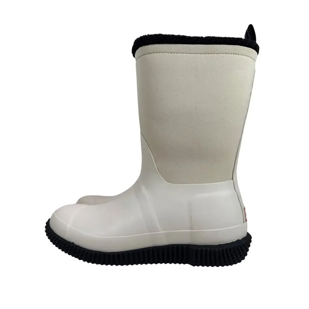 Hunter Original Slipper Snow Boot Womens 8 Insulated Foldable‎ Cuff White Willow